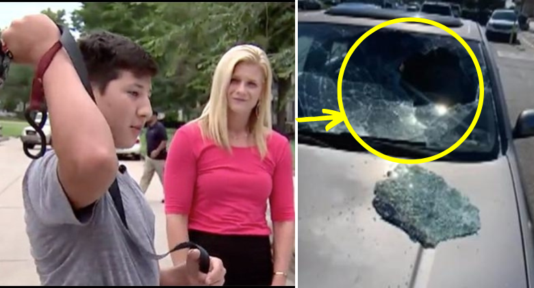 A brave 12-year-old breaks the windshield to save a baby from a hot car