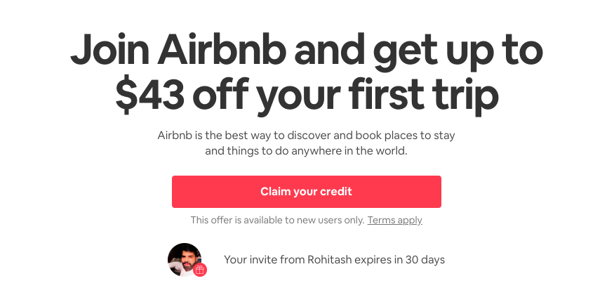 airbnb first time discount