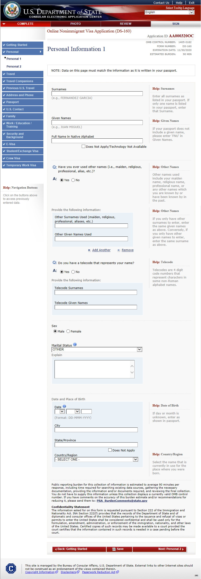 How To Fill Ds 160 Application Form For Us Visa Complete